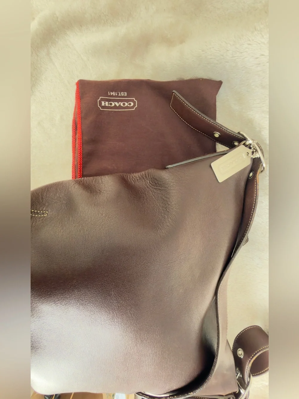 Vintage Coach Mahogany Leather Legacy Soho Bucket Hobo Bag 9186 Y2K
